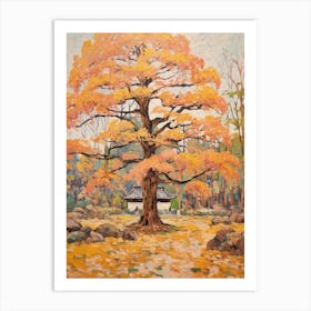 Autumn Gardens Painting Nara Park Japan 2 Art Print