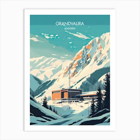 Poster Of Grandvalira   Andorra, Ski Resort Illustration 2 Art Print