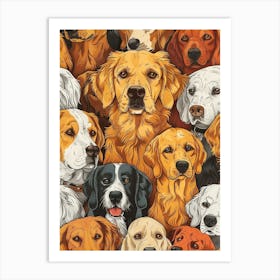 Perfectly Repeatable Artwork With Cute Dog Faces 26 Art Print