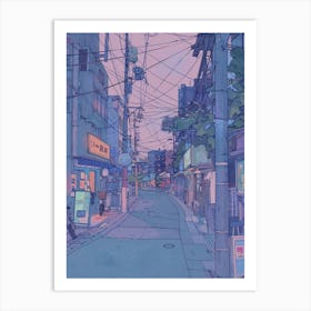 Tokyo Japan 2 Retro Illustration Art Print