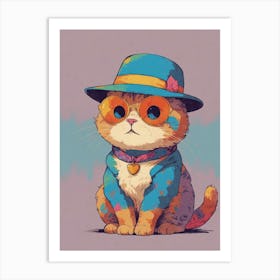 Cat In A Hat 13 Art Print