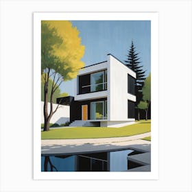 Minimalist Modern House Illustration (25) Art Print