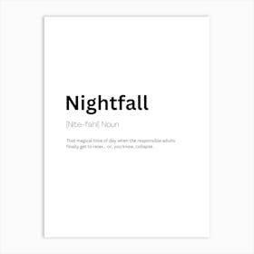 Nightfall Definition Meaning Poster