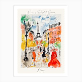 Poster Of Paris, Dreamy Storybook Illustration 4 Art Print