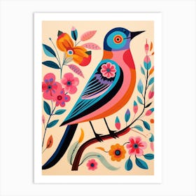 Pink Scandi Swallow 2 Art Print