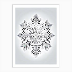 Winter Snowflake Pattern, Snowflakes, Marker Art 2 Art Print