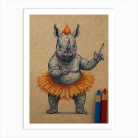 Rhino Dancer Art Print