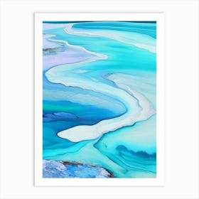 Tidal Pools Waterscape Marble Acrylic Painting 1 Art Print
