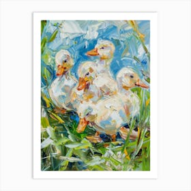 Ducks In The Grass Art Print