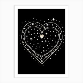 Celestial Heart Black Background 4 Art Print