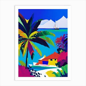 Andros Island Bahamas Colourful Painting Tropical Destination Art Print
