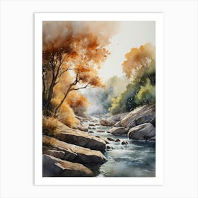 Watercolor Of A River 9 Art Print