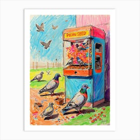 Peasant Pigeons Art Print