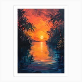 Sunset At The Beach 19 Art Print