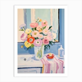 A Vase With Ranunculus, Flower Bouquet 1 Art Print