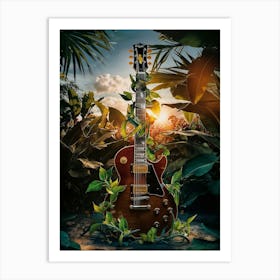 Tropical Guitar Art Print