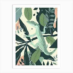 Anoles Lizard Abstract Modern Illustration 1 Art Print