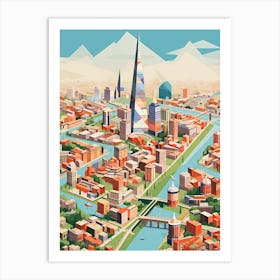 Milan, Italy, Geometric Illustration 4 Art Print