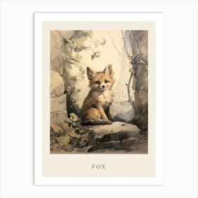 Beatrix Potter Inspired  Animal Watercolour Fox 1 Art Print