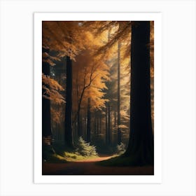 Fantastical Forest Landscape Covered With Giant Maple Trees Art Print