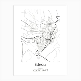 Edessa,Greece Minimalist Map Art Print