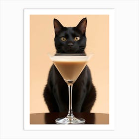 Cat In A Martini Art Print