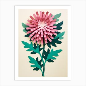 Cut Out Style Flower Art Chrysanthemum 2 Art Print
