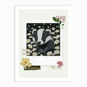 Scrapbook Baby Badger Fairycore Painting 4 Art Print