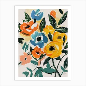 Painted Florals Rose 7 Art Print