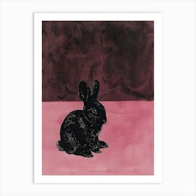 Rabbit On Pink Art Print