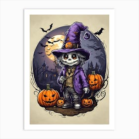 Halloween Skeleton Art Print