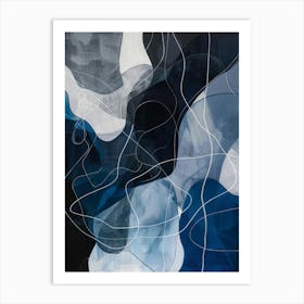 Abstract In Blue And White 1 Art Print