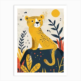 Yellow Mountain Lion 7 Art Print