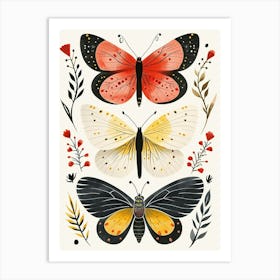 Colourful Insect Illustration Butterfly 17 Art Print
