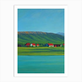 Abisko National Park Sweden Blue Oil Painting 2  Art Print