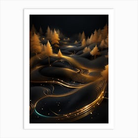 Golden Forest 1 Art Print