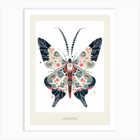 Colourful Insect Illustration Lacewing 9 Poster Art Print