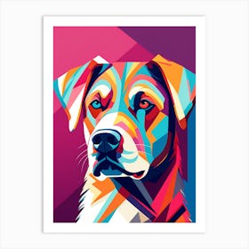 Colorful Dog Portrait, colorful dog illustration, dog portrait, animal illustration, digital art, pet art, dog artwork, dog drawing, dog painting, dog wallpaper, dog background, dog lover gift, dog décor, dog poster, dog print, pet, dog, vector art, dog art Art Print