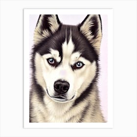 Siberian Husky 3 Watercolour Dog Art Print