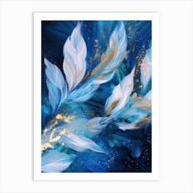 Blue Feathers 2 Art Print