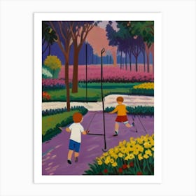 Children Playing In The Park Art Print