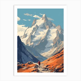 Tour De Mont Blanc France 5 Hiking Trail Landscape Art Print