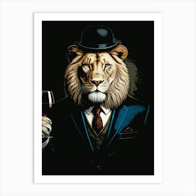 Cool Lion Gentleman Póster