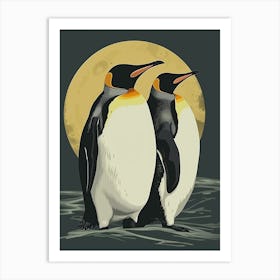 Emperor Penguin Half Moon Island Minimalist Illustration 4 Art Print