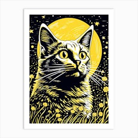 Nebula Catacombs, Psychedelic Cats series Art Print