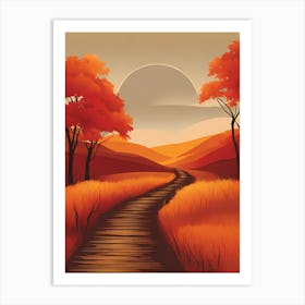 Autumn Landscape VECTOR ART Art Print