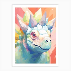 Colourful Dinosaur Triceratops 2 Art Print