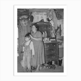 Indian Mother And Son, Tenant Farmers Near Sallisaw, Oklahoma By Russell Lee Art Print