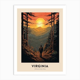 Appalachian Trail Usa 3 Vintage Hiking Travel Poster Art Print