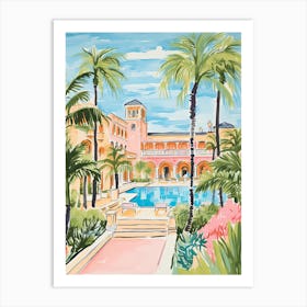 The Breakers Palm Beach   Palm Beach, Florida   Resort Storybook Illustration 3 Art Print